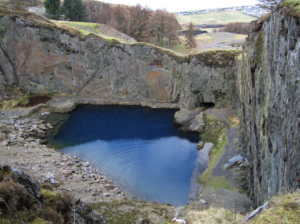 Blue pool disused quarry in Wales