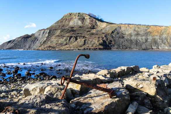 Rusted anchor on rocks at Chapman's Pool