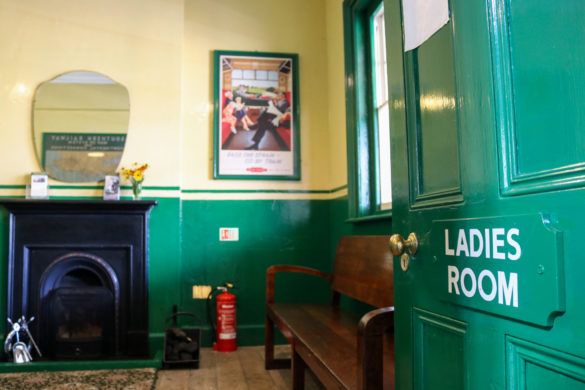 Restored ladies' waiting room at Corfe Castle station