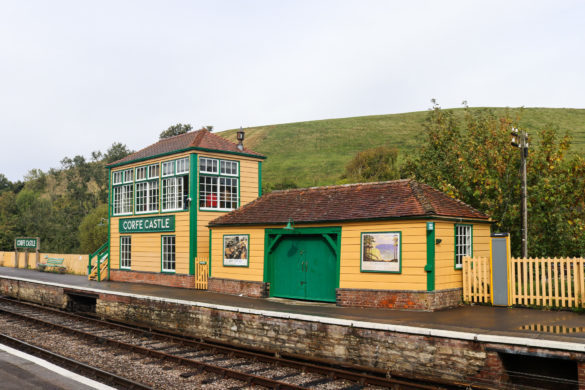 Corfe Castle station building and tracks