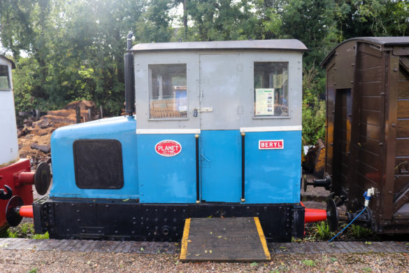 The Beryl locomotive in Corfe Castle station's goods yard