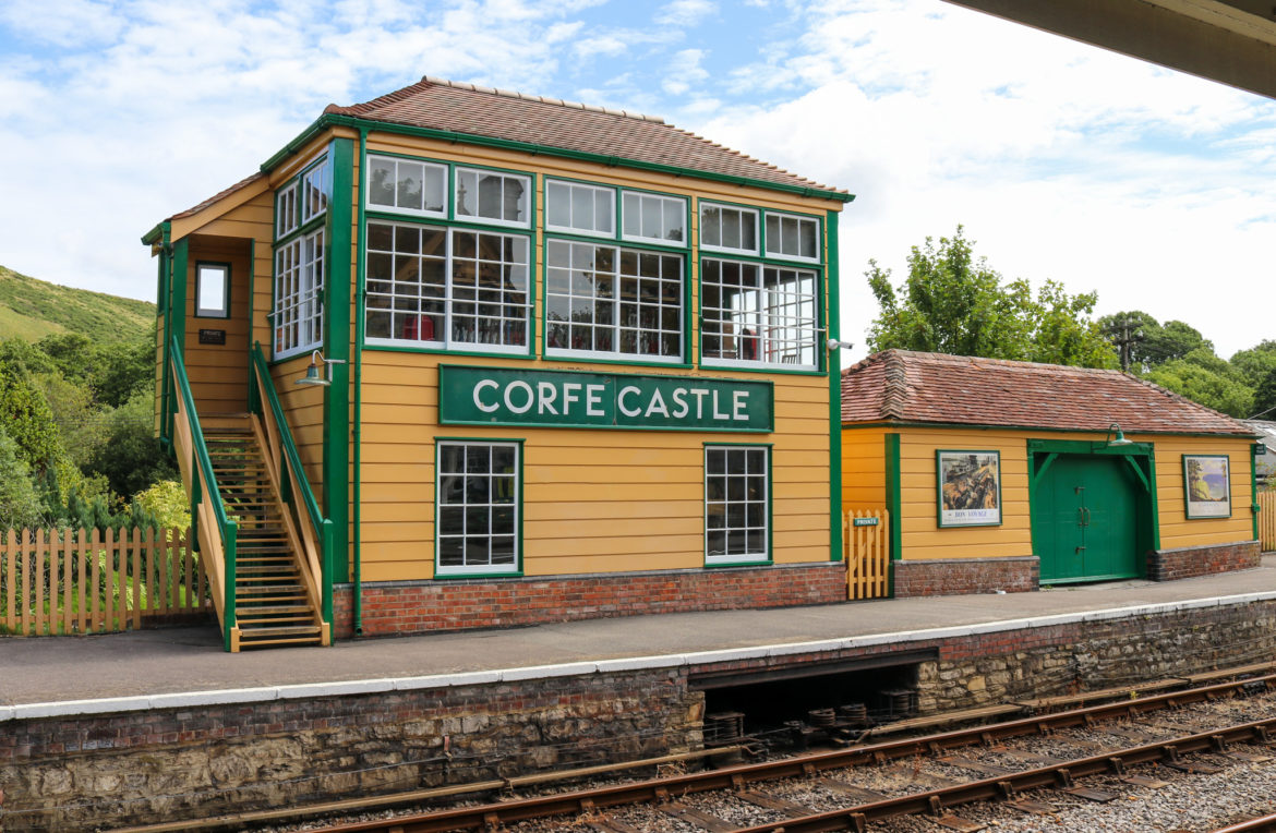 Corfe Castle railway station and tracks
