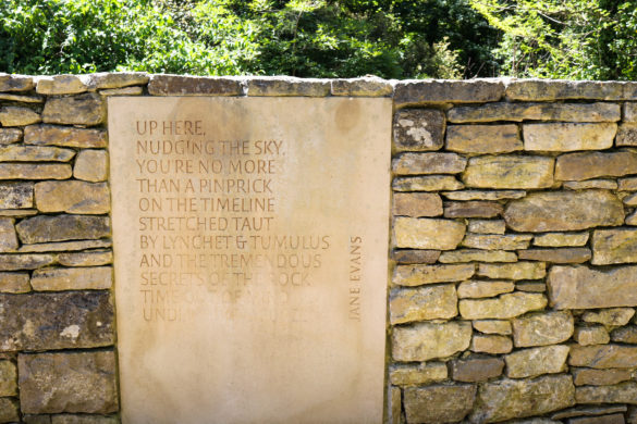 Jane Evans poem on a wall at Durlston Country Park