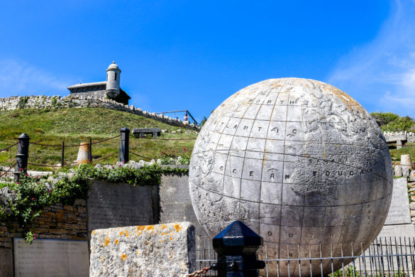 The globe and castle at Durlston Country Park