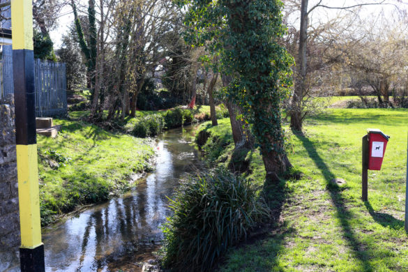 Stream at entrance to King George's playing field
