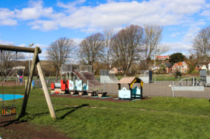 Small train play equipment at King George's park, Swanage