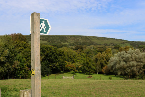 Walking route sign for the Purbeck Hills at Steeple