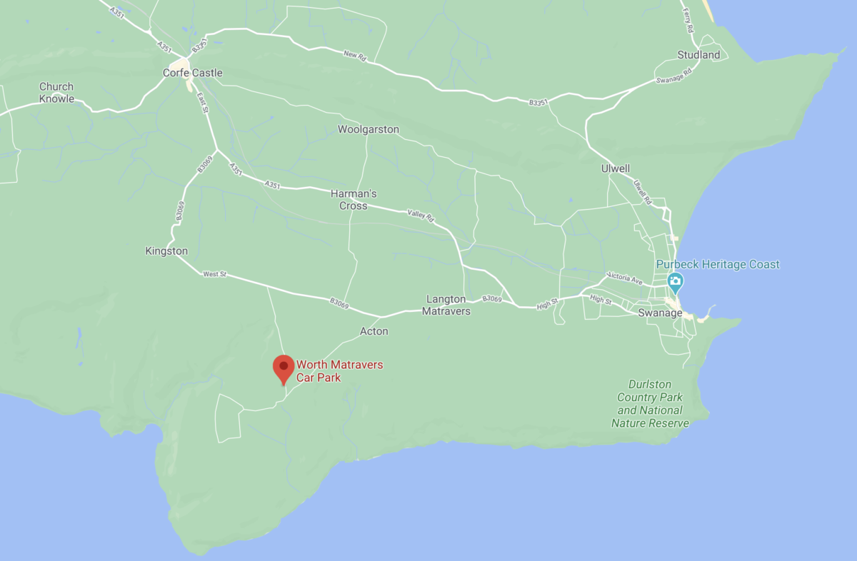 Screenshot of Google maps showing Worth Matravers location