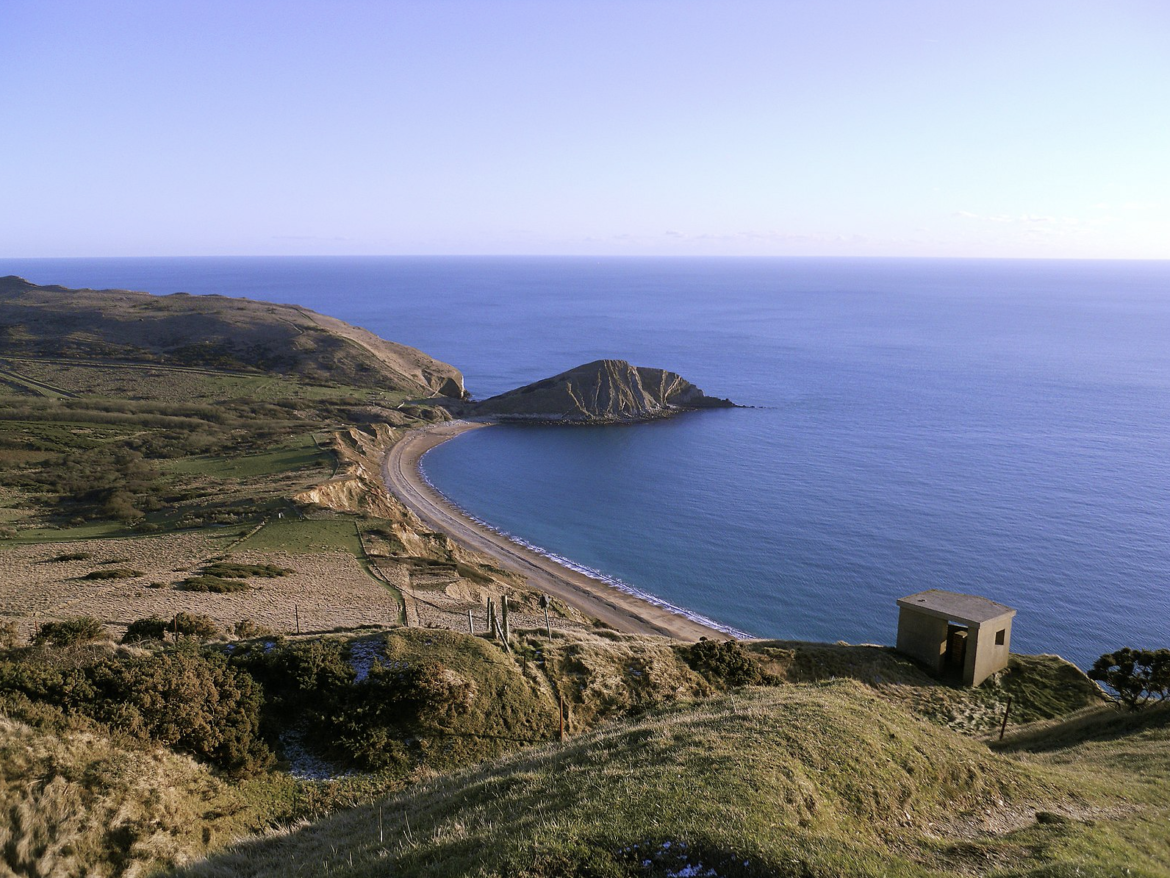 Worbarrow Tout and bay viewed from Flowers Barrow