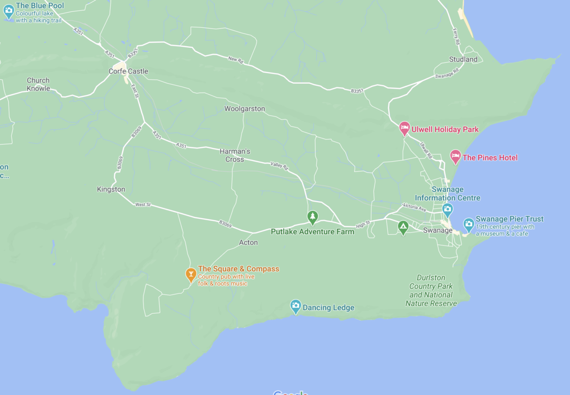 Location of Durlston Country Park on Google Maps