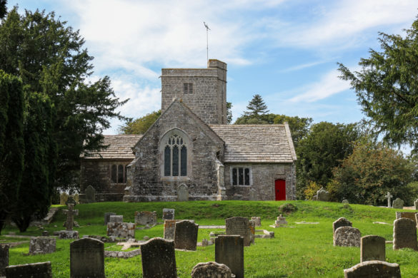Steeple Church and graveyard near Kimmeridge