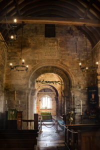 Studland church's interior looking toward altar