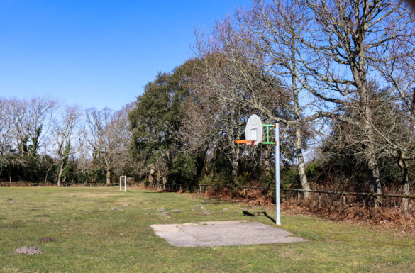Basketball net in Studland village playground