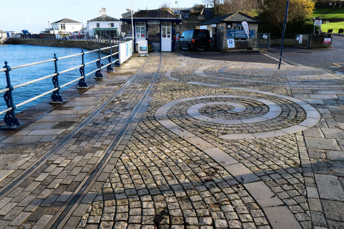 Swanage Pier entrance and tramway