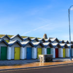 Beach huts on Shore Road in Swanage