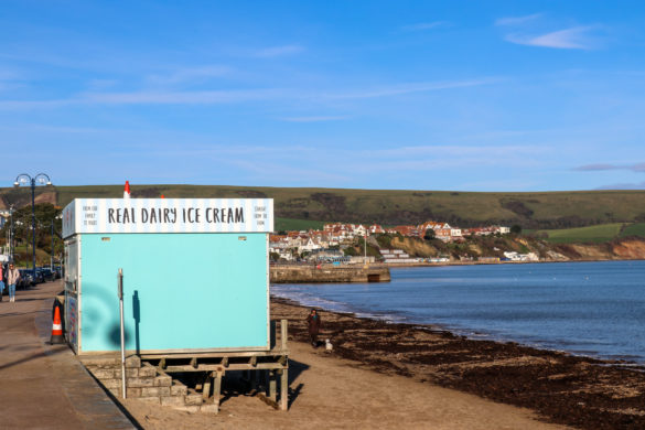 Swanage beach ice cream hut