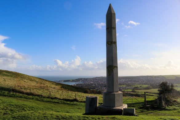 The obelisk at Swanage overlooking the town and bay