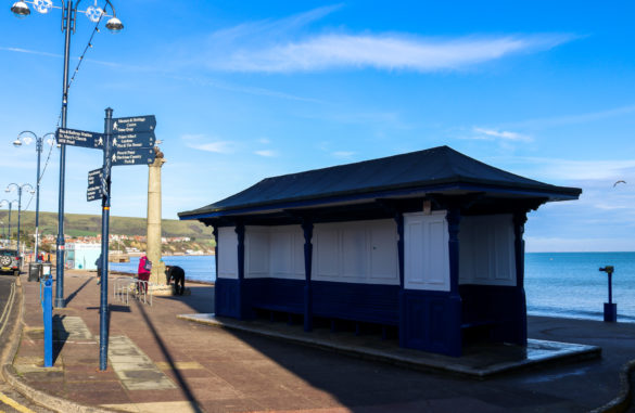 Seating area on the prom in Swanage