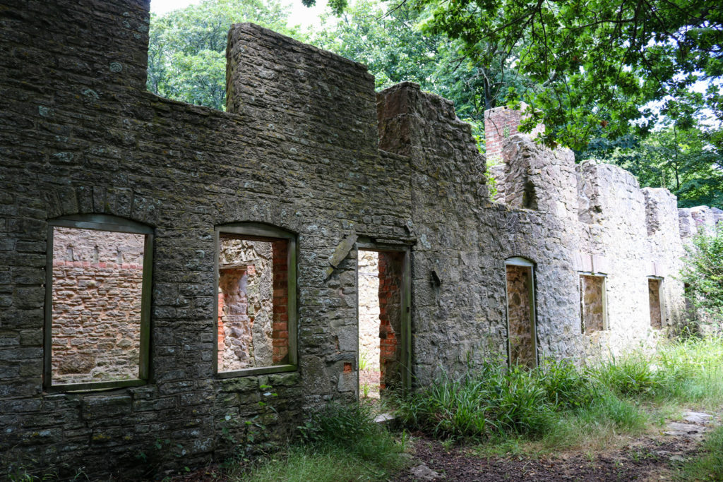 Abandoned cottages in lost village of Tyneham