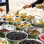 Bowls of olives in Wareham market
