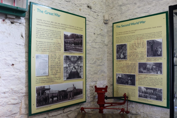 Information boards at Swanage Railway museum