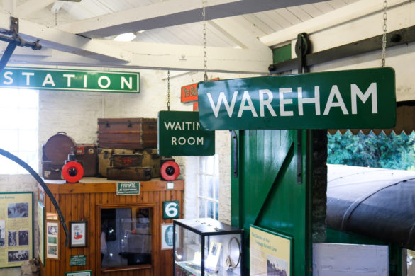 Vintage Wareham station sign a the Swanage Railway Museum