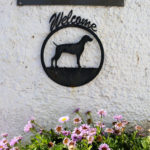 Dogs welcome sign on Lulworth pub wall