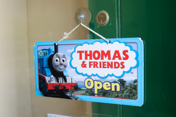 Thomas the Tank Engine sign on Swanage Railway shop door