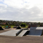 Skateboarding ramps in Swanage park