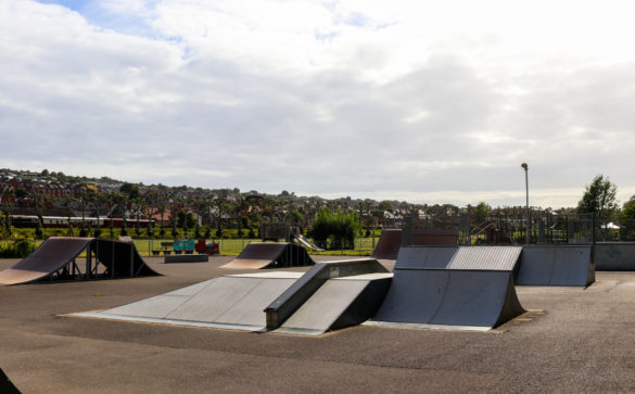 Skateboarding ramps in Swanage park
