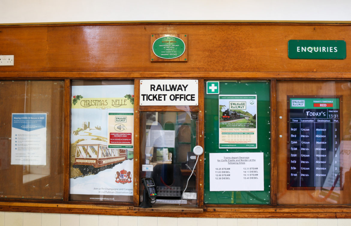 Swanage Railway ticket office window