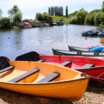Boats moored on the River Frome