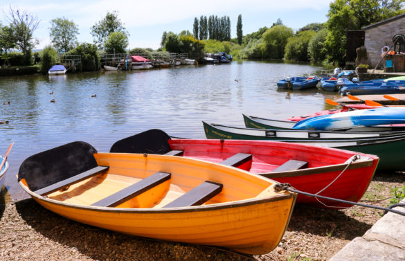 Boats moored on the River Frome