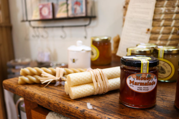 Jam and candlesticks in East Lulworth gift shop