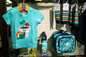 Children's top and lunchbox at Corfe Castle's National Trust shop