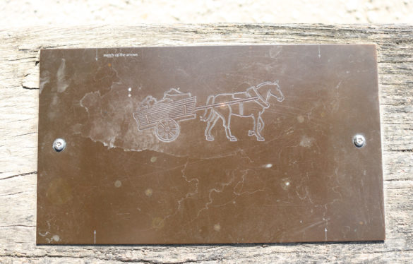 Corfe Castle horse and cart brass rubbing plate