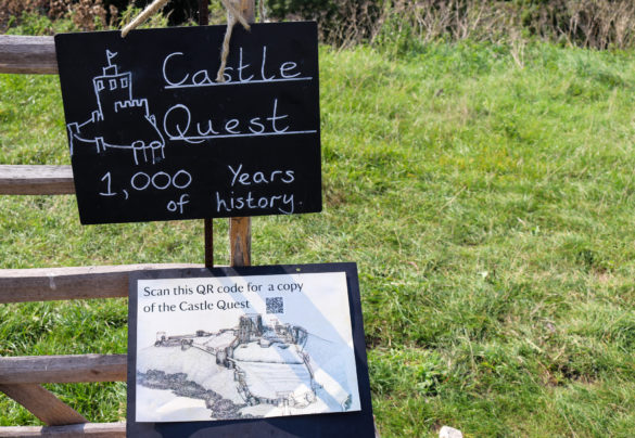 Corfe Castle quest challenge information board