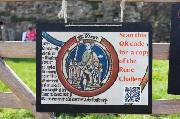 Corfe Castle rune challenge poster with Edward the Martyr depicted
