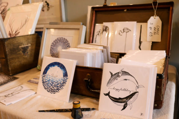Artists' cards on display at the Purbeck Artisan Yard