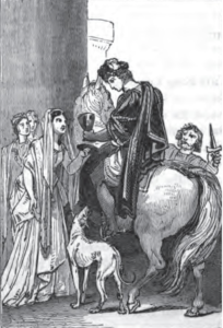 Illustration depicting the murder of King Edward at Corfe Castle