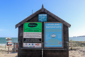 Watersports hut at Knoll Beach in Studland