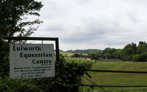 Sign for Lulworth Equestrian Centre in Combe Keynes