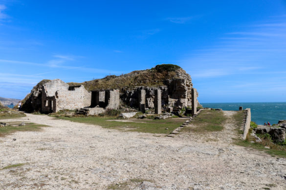 Remains of abandoned quarry building at Winspit