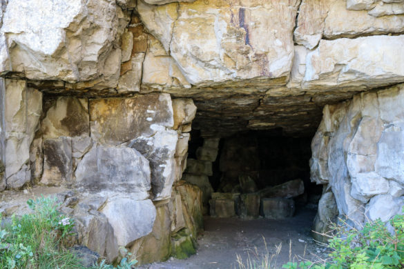 Entrance to the Winspit quarry caves near Worth Matravers