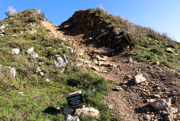 Help to reduce erosion sign near Durlston's Tilly Whim Caves