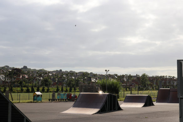 Skate ramps and play equipment at Swanage skate park