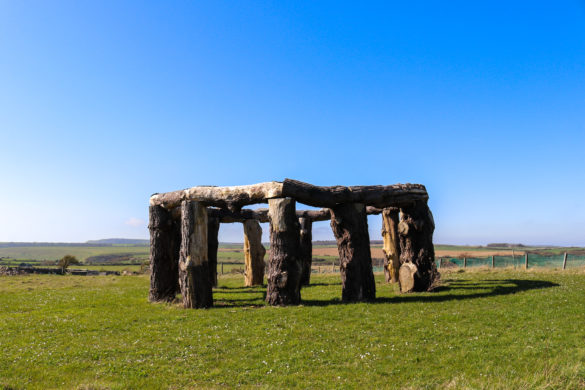 Replica Stonehenge known as Woodhenge in Worth Matravers