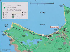 Map of Studland Bay with South Beach car park location