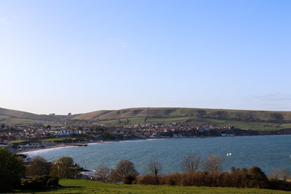 Swanage Bay and Purbeck Hills viewed from the Downs