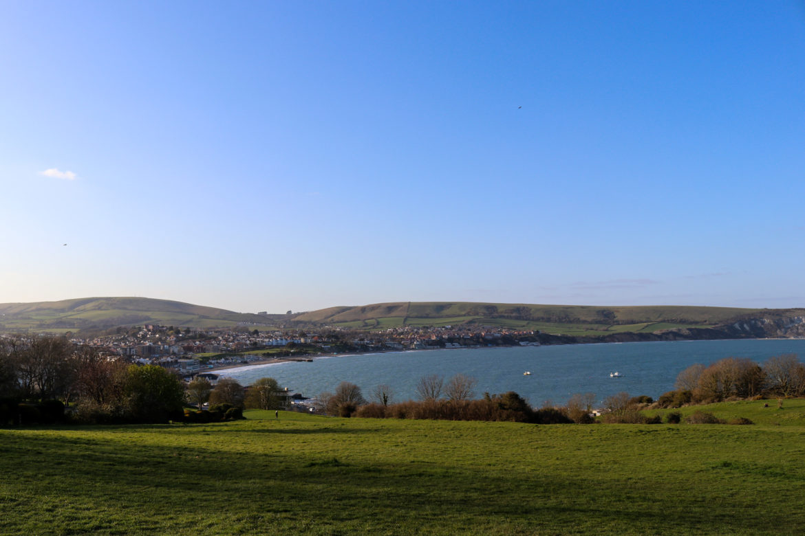Swanage Bay and Purbeck Ridgeway taken from the Downs